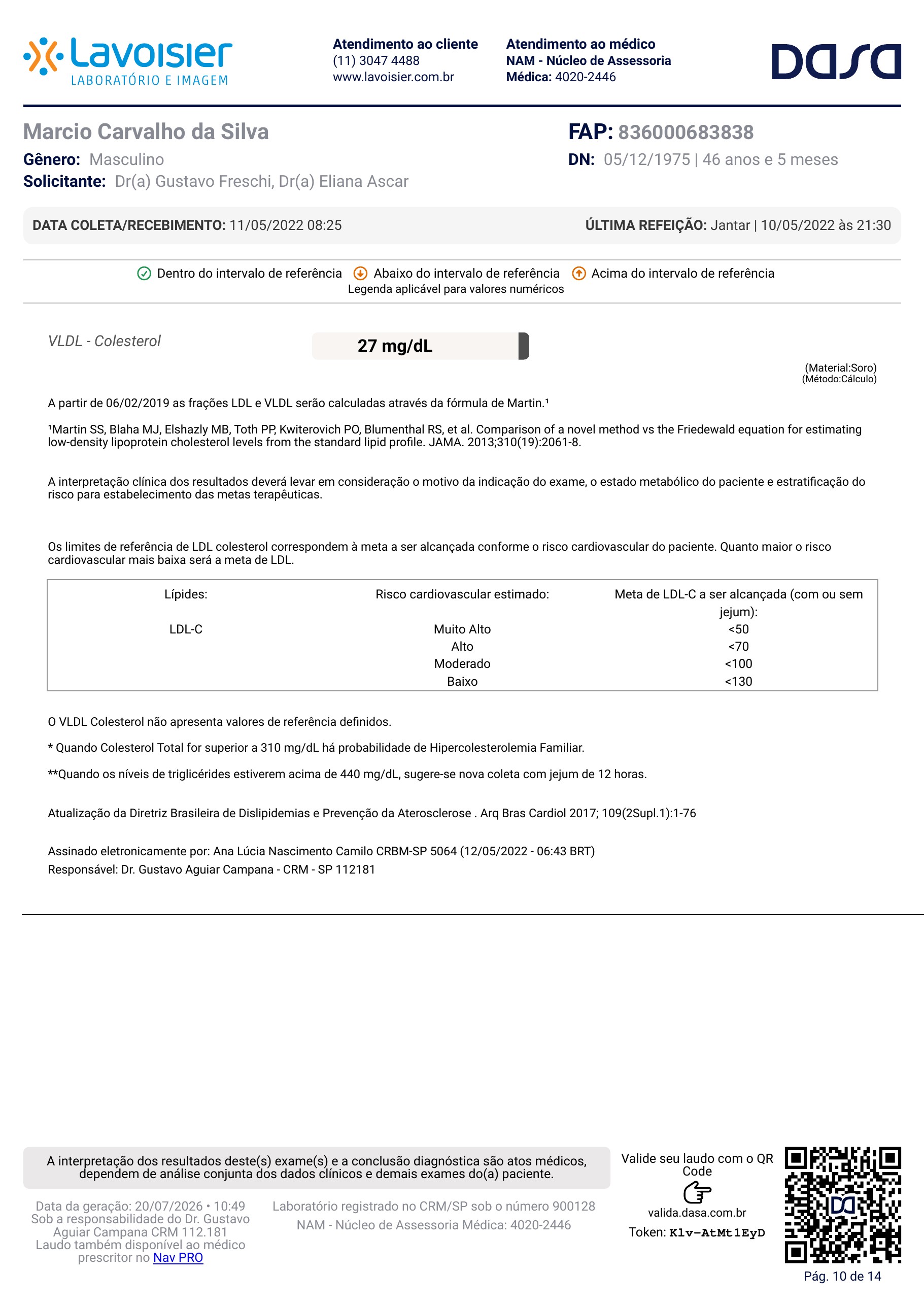 Pagina 10 de 14 do laudo Laudo laboratorial completo