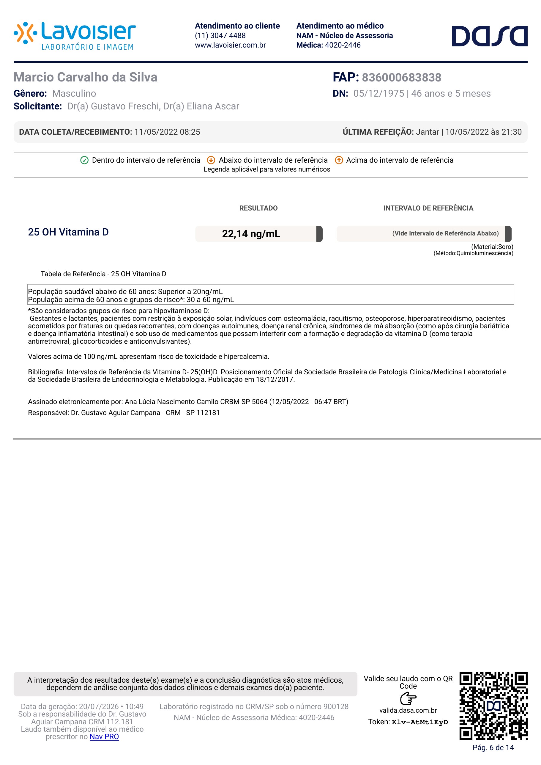 Pagina 6 de 14 do laudo Laudo laboratorial completo