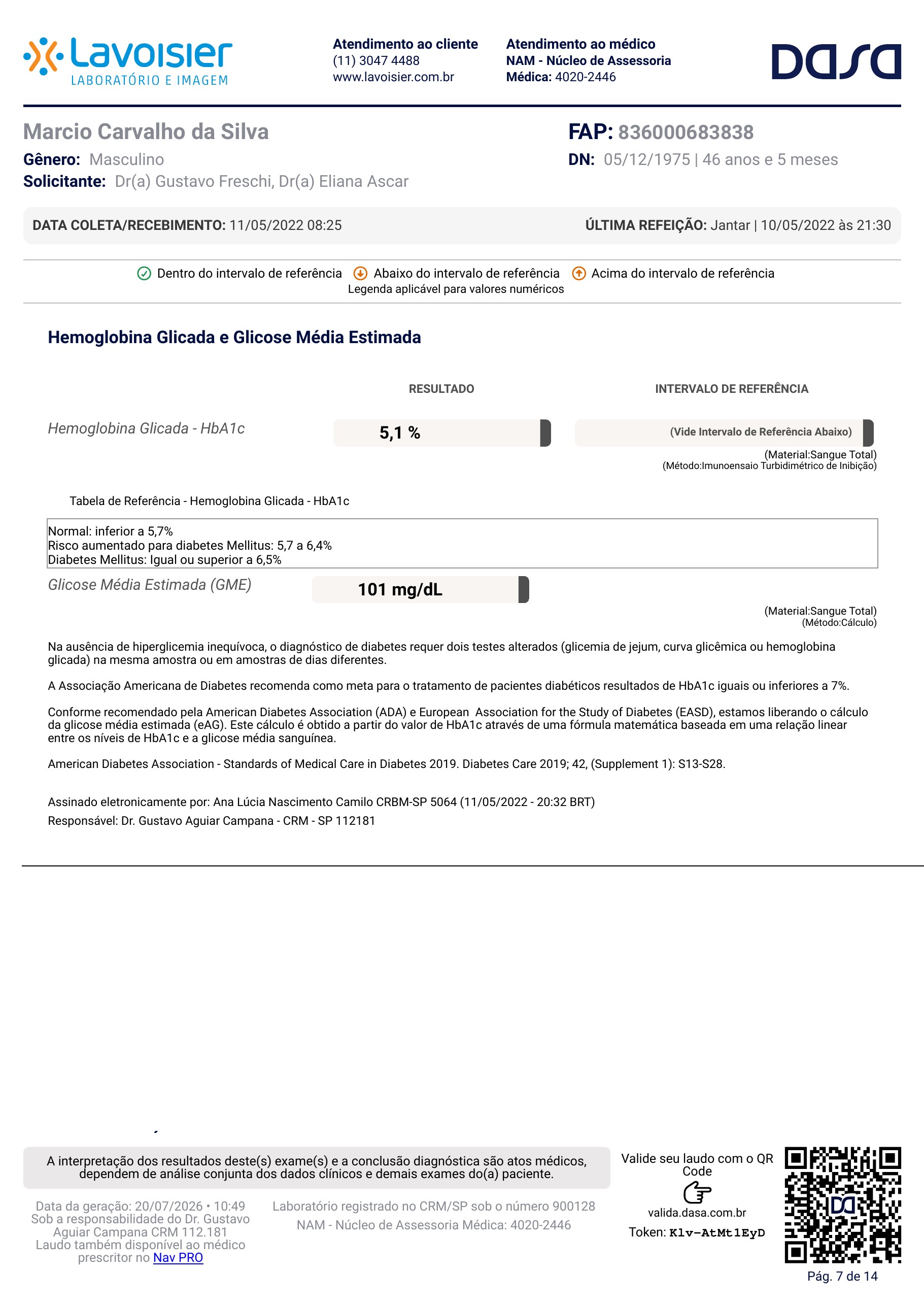 Pagina 7 de 14 do laudo Laudo laboratorial completo
