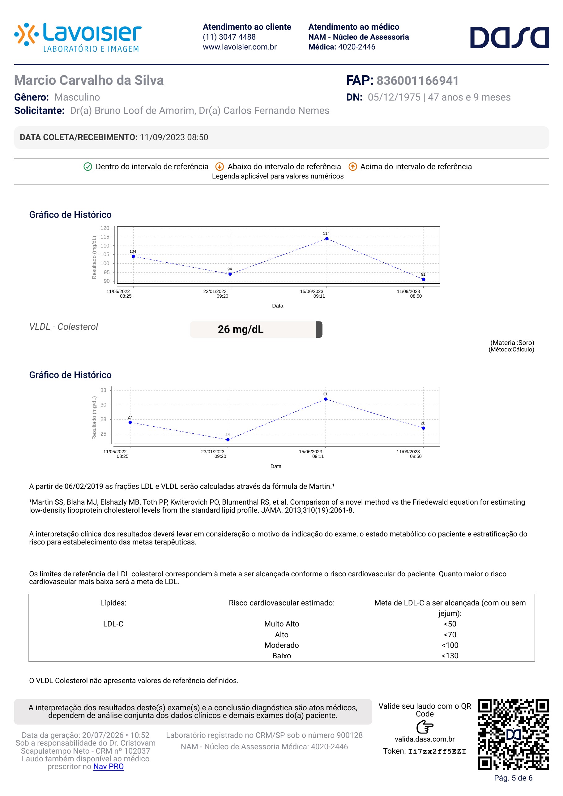 Pagina 5 de 6 do laudo Laudo laboratorial completo