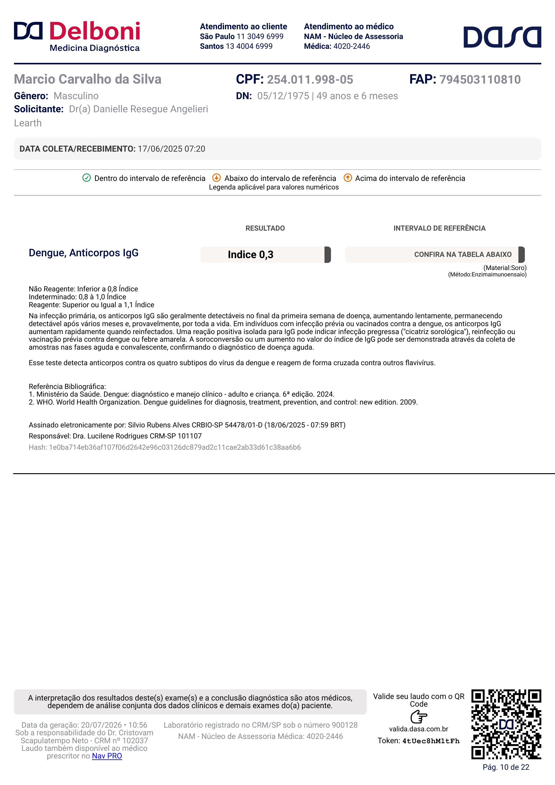 Pagina 10 de 22 do laudo Laudo laboratorial completo