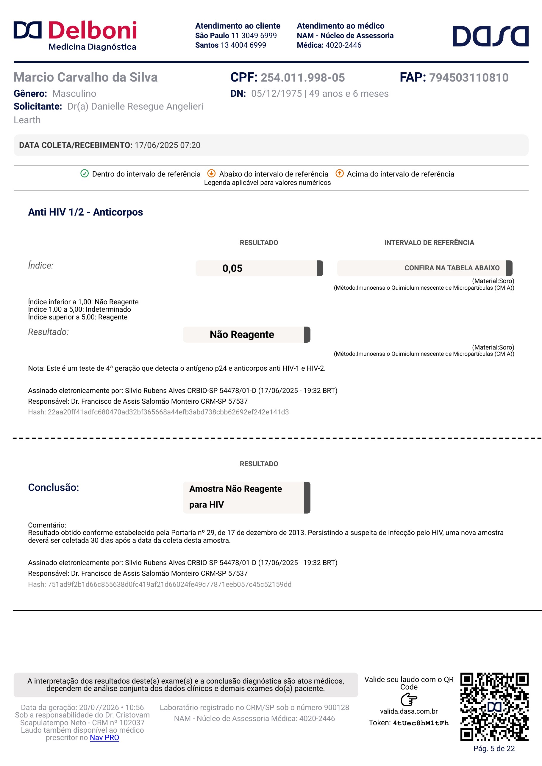 Pagina 5 de 22 do laudo Laudo laboratorial completo