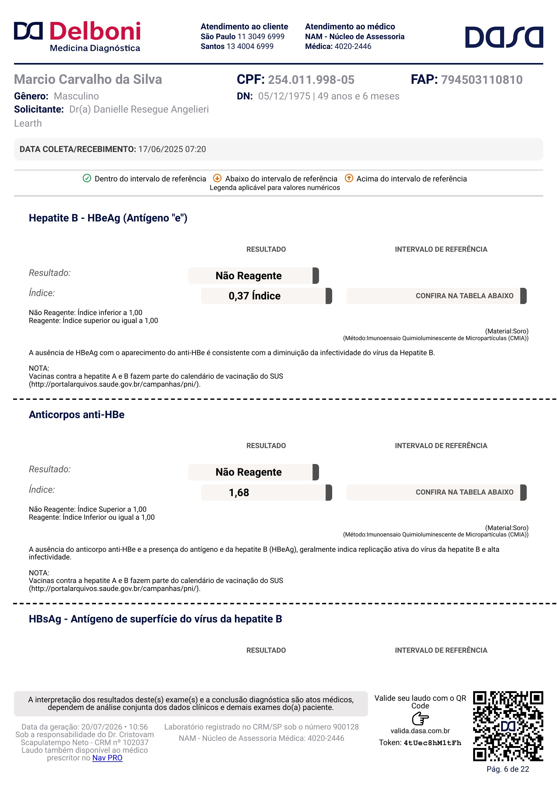 Pagina 6 de 22 do laudo Laudo laboratorial completo
