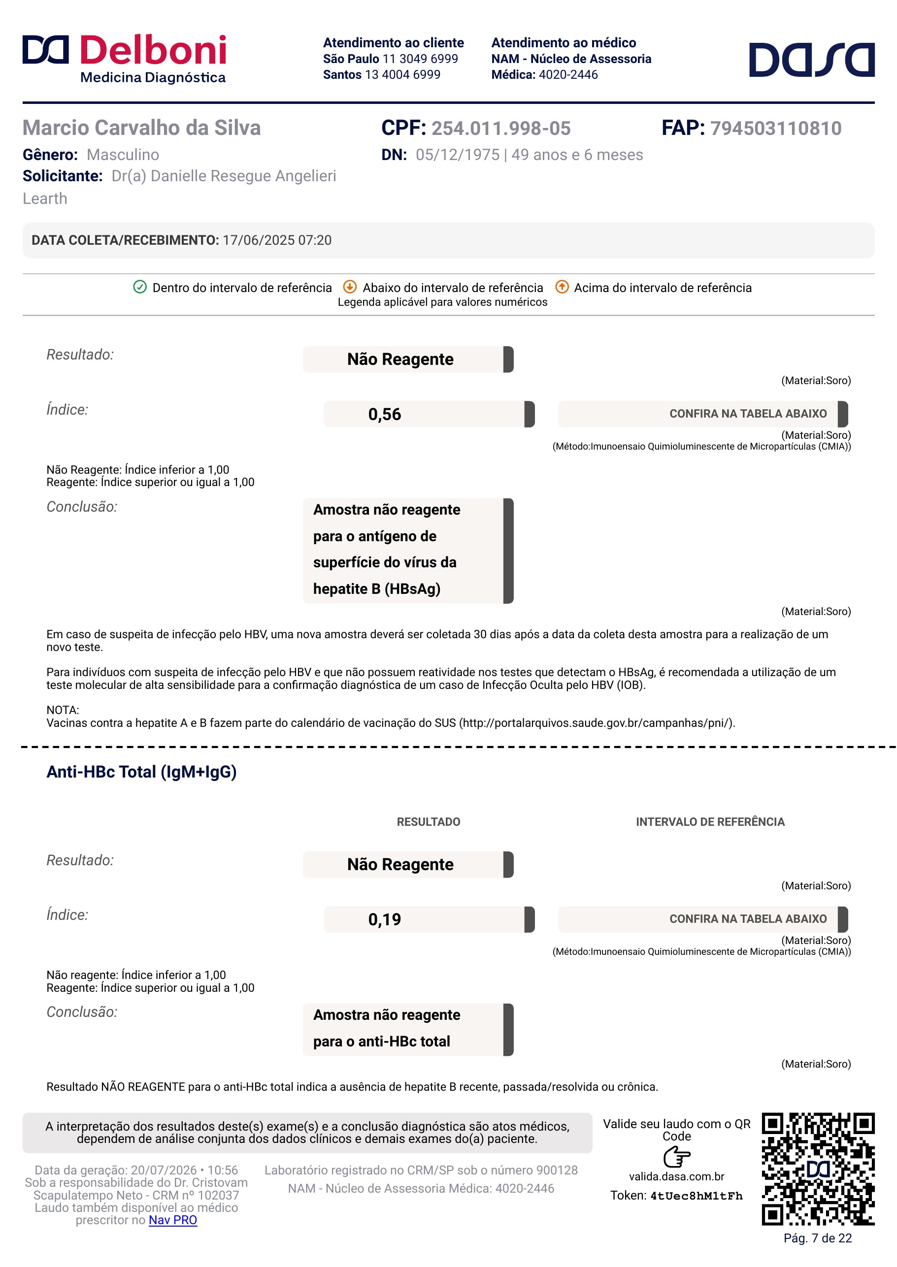 Pagina 7 de 22 do laudo Laudo laboratorial completo