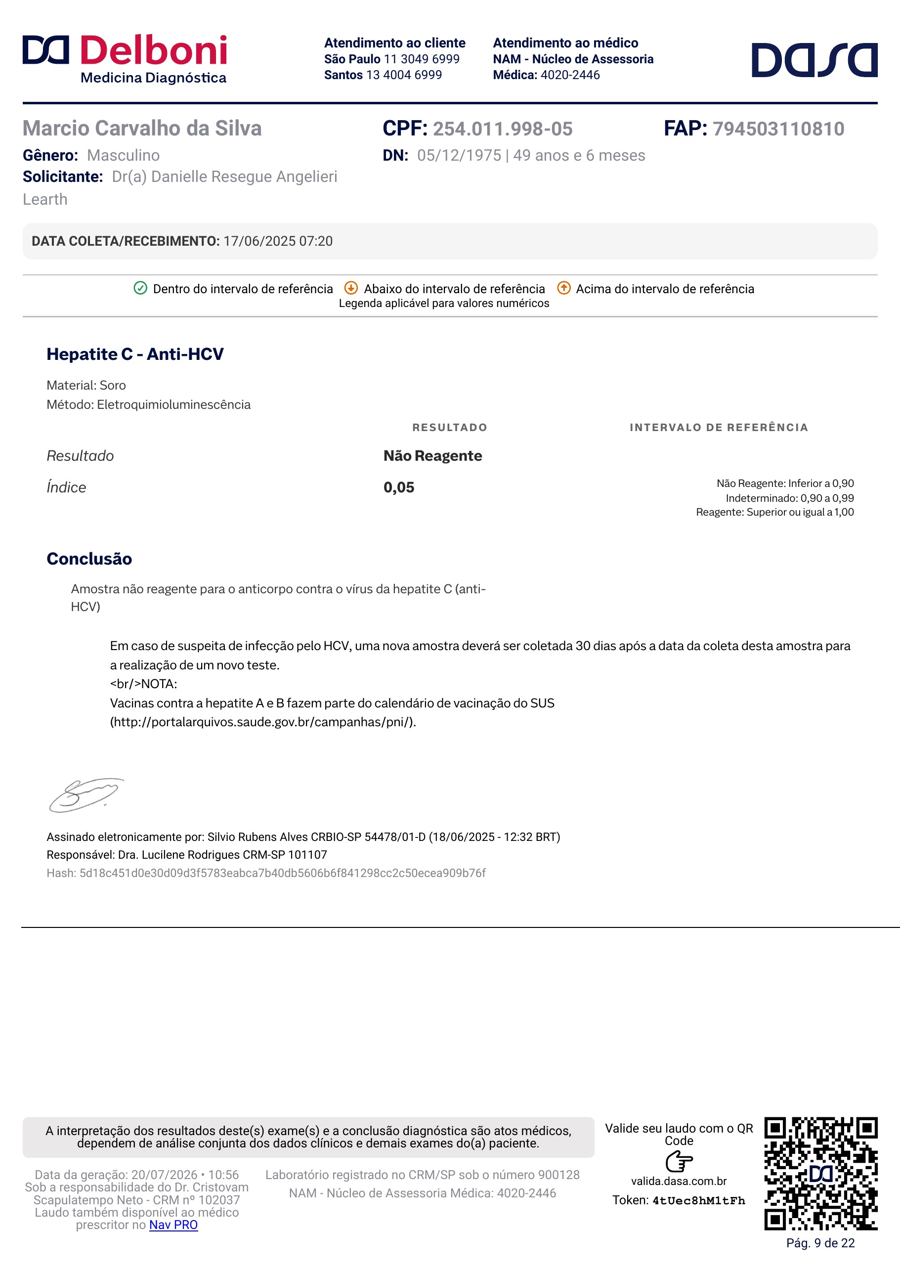 Pagina 9 de 22 do laudo Laudo laboratorial completo