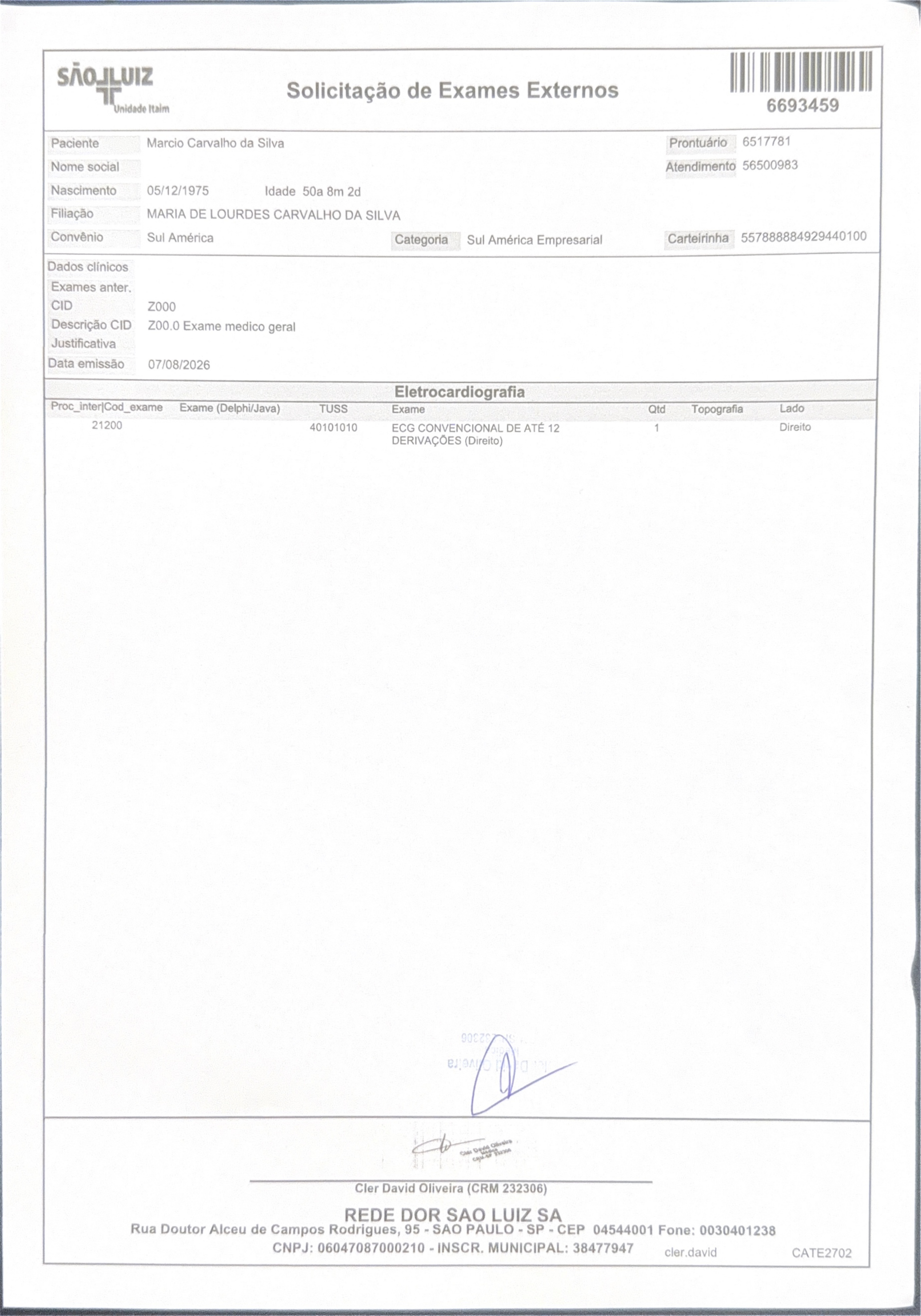 Pagina 2 de 4 do laudo Consulta - Cardiologia