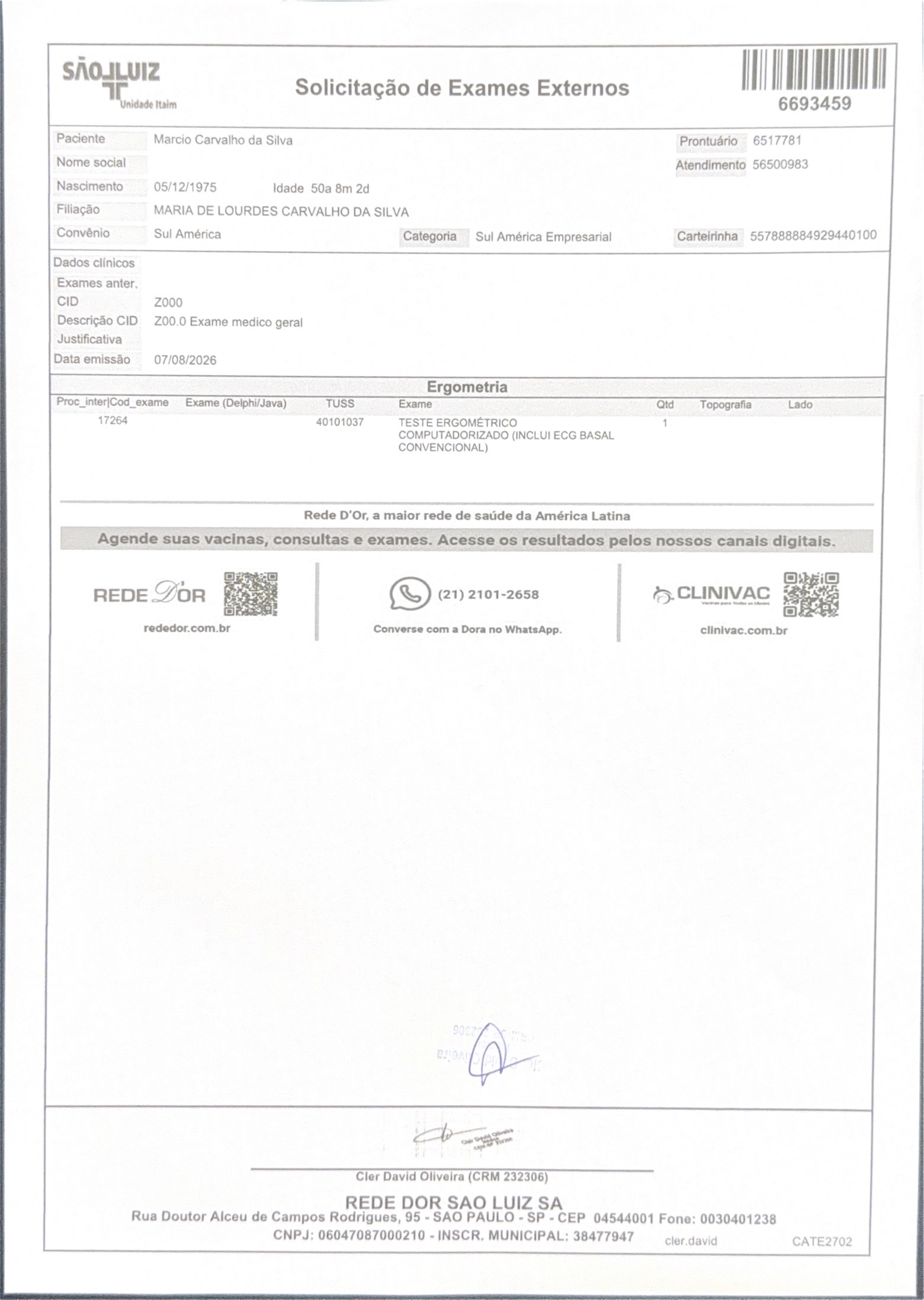 Pagina 4 de 4 do laudo Consulta - Cardiologia
