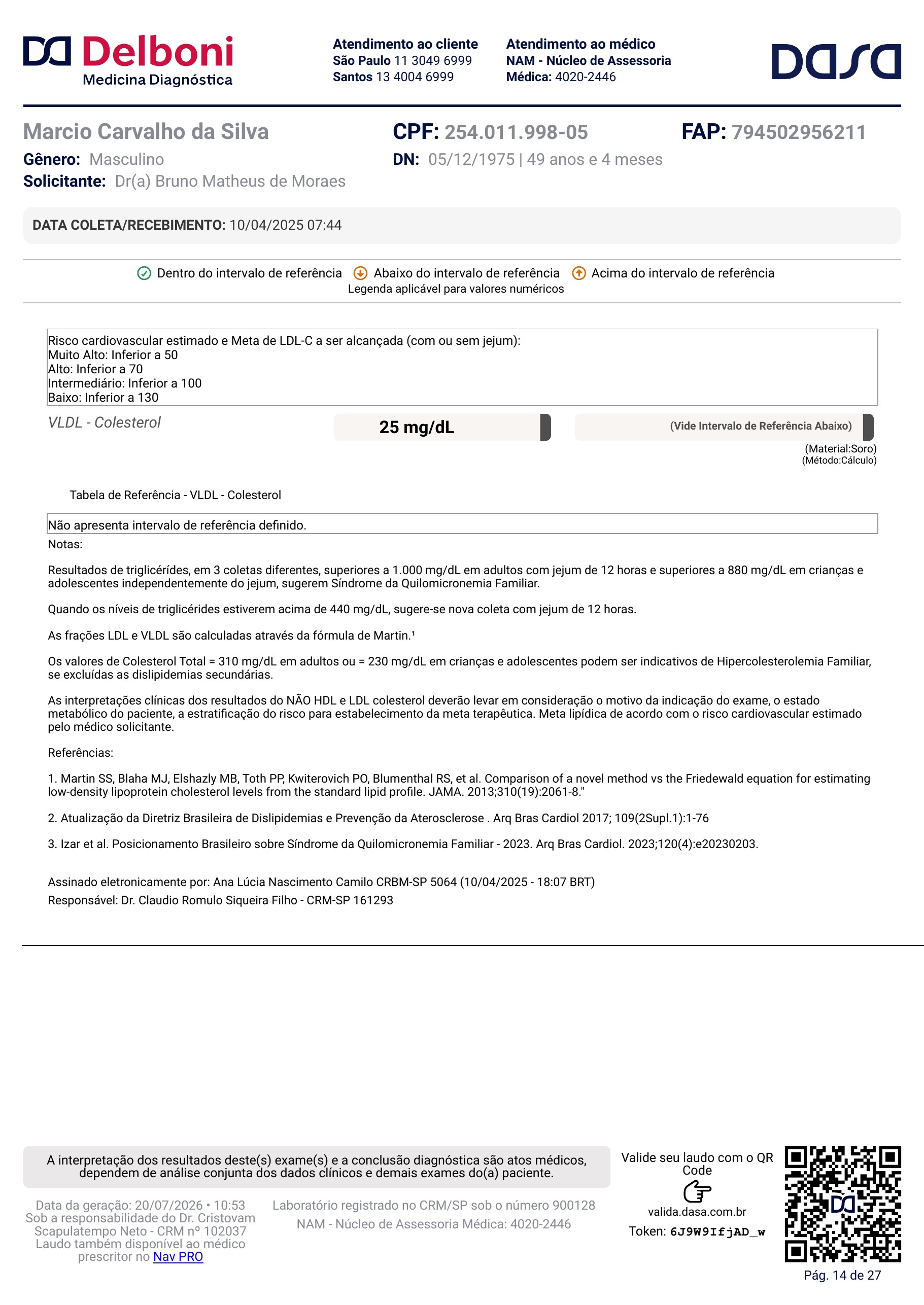 Pagina 14 de 27 do laudo Laudo laboratorial completo