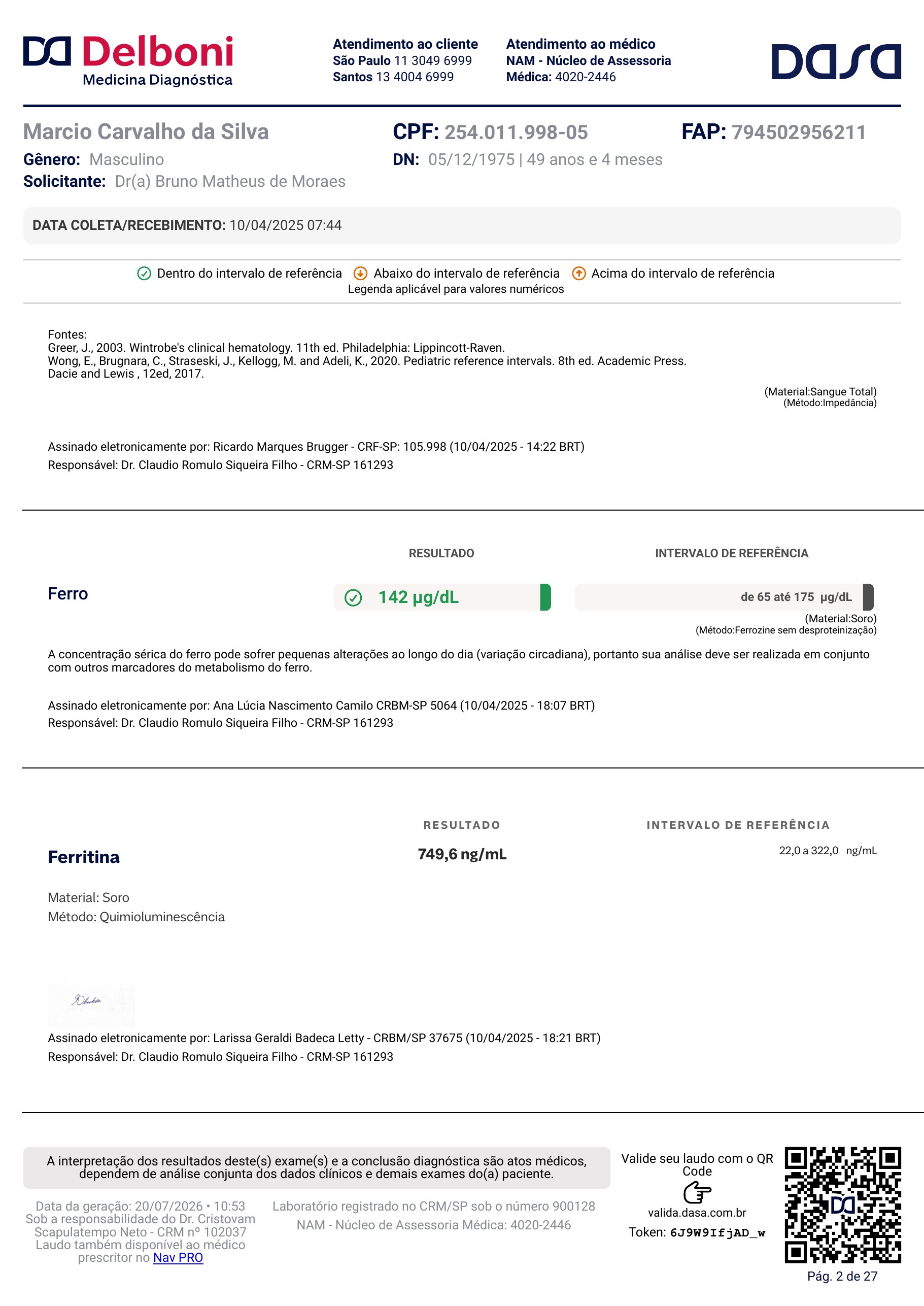 Pagina 2 de 27 do laudo Laudo laboratorial completo