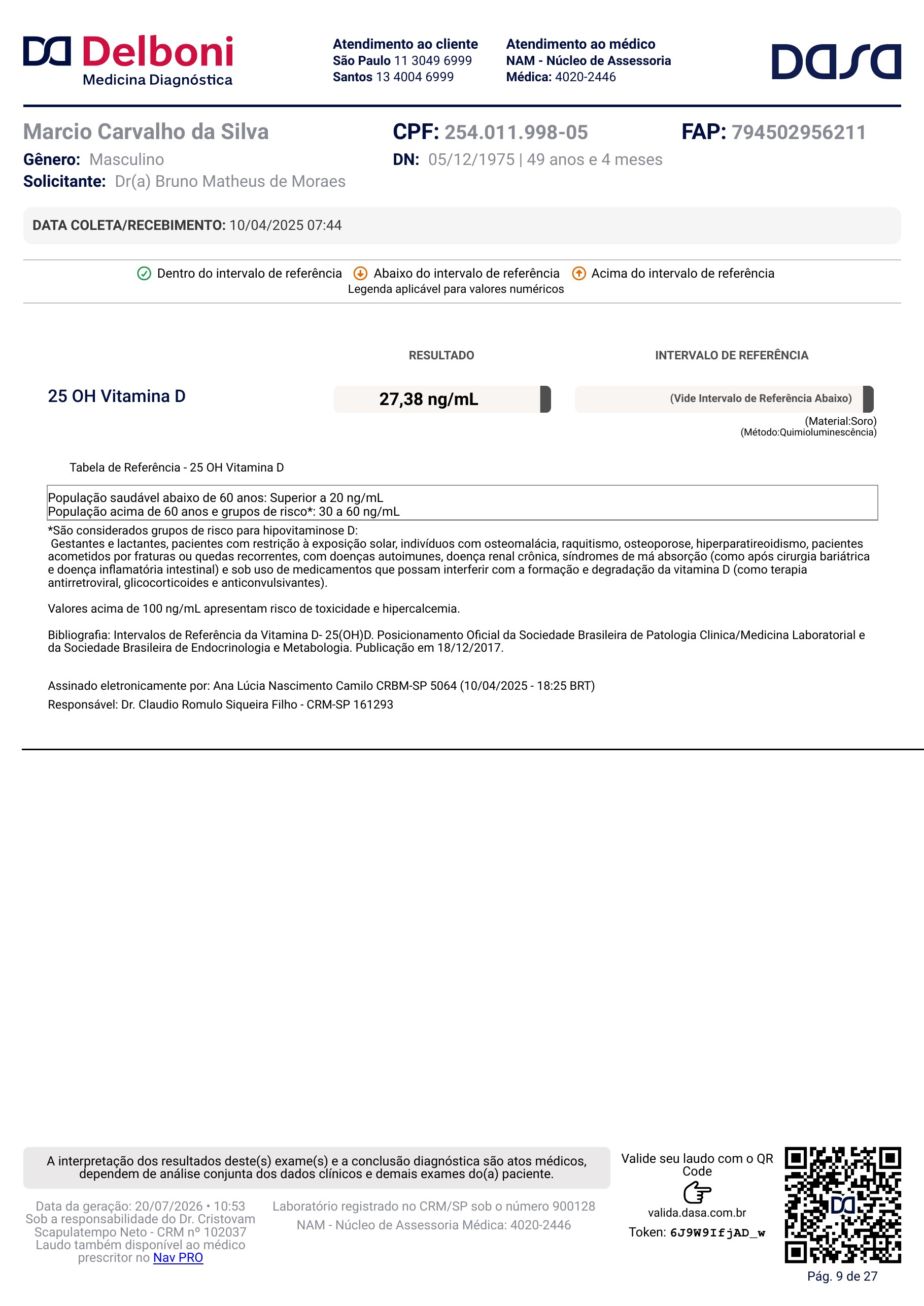 Pagina 9 de 27 do laudo Laudo laboratorial completo